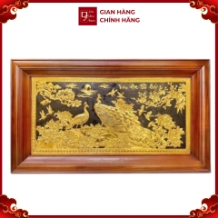 Tranh Đồng Phu Thê Viên Mãn , Mạ Vàng 24K - Cửu Diệu Thiên - THN330
