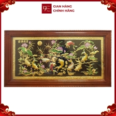 Tranh Cá Chép Hoa Sen - Đồ Đồng Cao Cấp - Cửu Diệu Thiên - THN381
