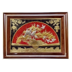 Tranh Tùng Hạc - Đồ Đồng Cao Cấp - Cửu Diệu Thiên - THN035