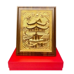 Tranh Đồng Chùa Keo Thái Bình  , Mạ Vàng 24K ( 20x25cm ) - Cửu Diệu Thiên - CK002