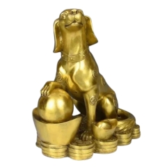 Chó Bằng Đồng , Linh Vật Tuổi Tuất - Đồ Đồng Cao Cấp - Cửu Diệu Thiên - THN085