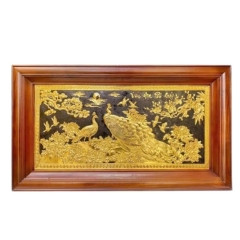 Tranh Đồng Phu Thê Viên Mãn , Mạ Vàng 24K - Cửu Diệu Thiên - THN330