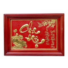 Tranh Đồng Chữ Cha Mẹ ( 38x54cm ) - Cửu Diệu Thiên - CM002