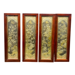 Tranh Đồng Tứ Quý - Đồng Vàng ( 41x127cm ) - Cửu Diệu Thiên - TQ012