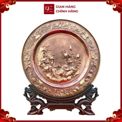 Tranh Đĩa Đồng Hoa Sen ( 35x41cm ) - Cửu Diệu Thiên - TD011