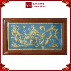 Tranh Cá Chép Hoa Sen - Đồ Đồng Cao Cấp - Cửu Diệu Thiên - THN382