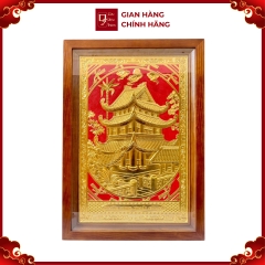 Tranh Đồng Chùa Keo, Dát Vàng (38x54cm) - Cửu Diệu Thiên - CK010