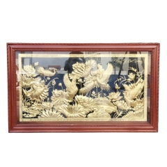 Tranh Sen Hạc - Đồ Đồng Cao Cấp - Cửu Diệu Thiên - THN412