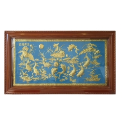 Tranh Cá Chép Hoa Sen - Đồ Đồng Cao Cấp - Cửu Diệu Thiên - THN382
