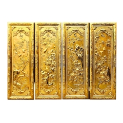 Tranh Đồng Tứ Quý , Mạ Vàng 24K ( 61x1m76 ) - Cửu Diệu Thiên - TQ020