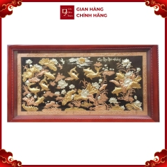 Tranh Cá Chép Hoa Sen - Đồ Đồng Cao Cấp - Cửu Diệu Thiên - THN383