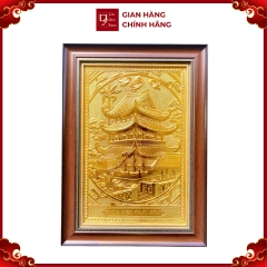 Tranh Đồng Chùa Keo, Mạ Vàng 24K (38x54cm) - Cửu Diệu Thiên - CK011