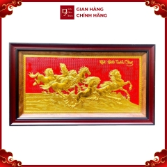 Tranh Đồng Mã Đáo Thành Công , Dát Vàng ( 50x90cm ) - Cửu Diệu Thiên - MD0011