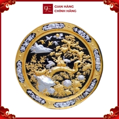 Tranh Tùng Hạc - Đồ Đồng Cao Cấp - Cửu Diệu Thiên - THN037