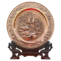Tranh Đĩa Đồng Mai Điểu ( 35x41cm ) - Cửu Diệu Thiên - TD010