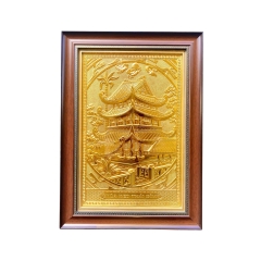 Tranh Đồng Chùa Keo, Mạ Vàng 24K (38x54cm) - Cửu Diệu Thiên - CK011