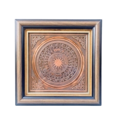 Tranh Đồng Mặt Trống Đồng , Giả Cổ ( 26x26cm ) - Cửu Diệu Thiên - ĐT012