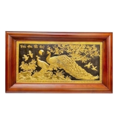 Tranh Đồng Phu Thê Viên Mãn , Mạ Vàng 24K - Cửu Diệu Thiên - THN331
