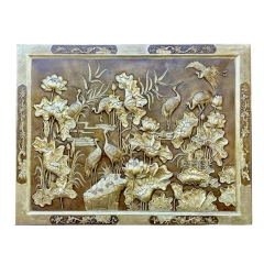 Tranh Sen Hạc - Đồ Đồng Cao Cấp - Cửu Diệu Thiên - THN413