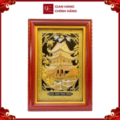 Tranh Đồng Chùa Keo, Dát Vàng Bạc (100x70cm) - Cửu Diệu Thiên - CK003