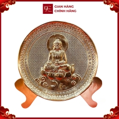 Tranh Đĩa Đồng Tượng Quan Âm ( Đường Kính 21cm ) - Cửu Diệu Thiên - TQ006