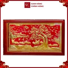 Tranh Tùng Hạc - Đồ Đồng Cao Cấp - Cửu Diệu Thiên - THN036