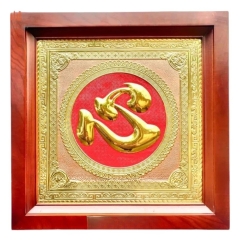 Tranh Đồng Chữ Tâm , Mạ Vàng ( 48x48cm ) - Cửu Diệu Thiên - ĐT009