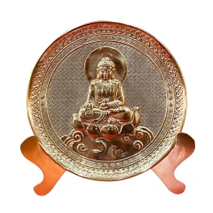 Tranh Đĩa Đồng Tượng Quan Âm ( Đường Kính 21cm ) - Cửu Diệu Thiên - TQ006