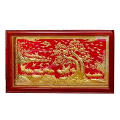 Tranh Tùng Hạc - Đồ Đồng Cao Cấp - Cửu Diệu Thiên - THN036