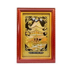 Tranh Đồng Chùa Keo, Dát Vàng Bạc (100x70cm) - Cửu Diệu Thiên - CK003