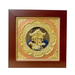 Tranh Đồng Chùa Một Cột ( 42x42cm ) - Cửu Diệu Thiên - MC012