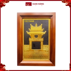 Tranh Đồng Khuê Văn Các , Mạ Vàng 24K ( 38x54cm ) - Cửu Diệu Thiên - THN260