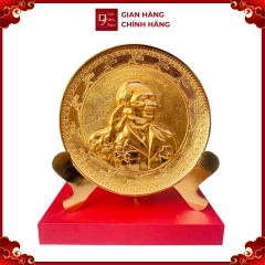 Tranh Đĩa Đồng Chân Dung Đại Tướng Võ Nguyên Giáp, Mạ Vàng 24k ( Cao 23cm ) - Cửu Diệu Thiên - TD035