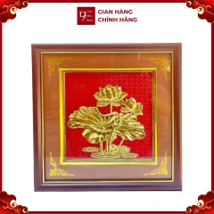 Tranh Đồng Hoa Sen ( 26x26cm ) - Cửu Diệu Thiên - SH044