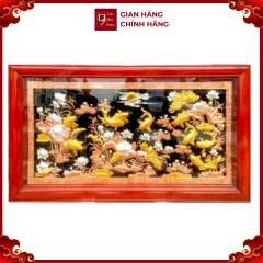 Tranh Cá Chép Hoa Sen - Đồ Đồng Cao Cấp - Cửu Diệu Thiên - THN385
