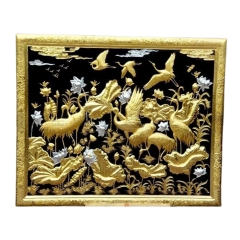 Tranh Tùng Hạc - Đồ Đồng Cao Cấp - Cửu Diệu Thiên - THN030