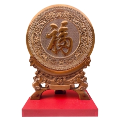 Tranh Đĩa Đồng Chữ Phúc ( Đường Kính 30cm , Cao 42cm ) - Cửu Diệu Thiên - DT021