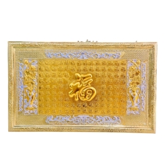 Tranh Đồng Bách Phúc , Dát Điểm Vàng Bạc ( 88x146cm ) - Cửu Diệu Thiên - BP001