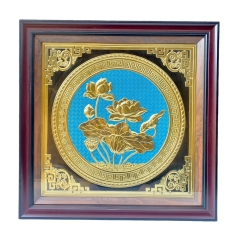 Tranh Đồng Hoa Sen ( 70x70cm ) - Cửu Diệu Thiên - ĐH003