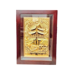 Tranh Đồng Chùa Keo, Mạ Vàng 24K (28x38cm) - Cửu Diệu Thiên - CK006