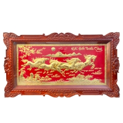 Tranh Đồng Mã Đáo Thành Công , Mạ Vàng 24K ( 88x155cm ) - Cửu Diệu Thiên - MD0015