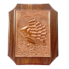 Tranh Đồng Thuận Buồm Xuôi Gió ( 20x25cm ) - Cửu Diệu Thiên - TB016