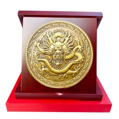 Tranh Đồng Vàng Rồng Phú Quý ( Đường Kính 23cm ) - Cửu Diệu Thiên - RV001