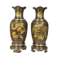 Bình Hoa Đồng Dát Điểm - Đồng Hun Cao Cấp - Cửu Diệu Thiên - FG001