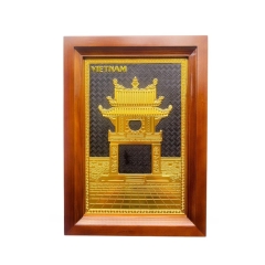 Tranh Đồng Khuê Văn Các , Mạ Vàng 24K ( 38x54cm ) - Cửu Diệu Thiên - THN260