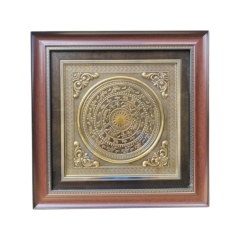 Tranh Đồng Mặt Trống Đồng ,  Giả Cổ ( 48x48cm ) - Cửu Diệu Thiên - ĐT019