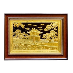 Tranh Đồng Khuê Văn Các , Dát Vàng ( 40x55cm ) - Cửu Diệu Thiên - THN267