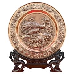 Tranh Đĩa Đồng Phu Thê Viên Mạn ( 35x41cm ) - Cửu Diệu Thiên - TD007