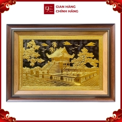 Tranh Đồng Chùa Một Cột, Dát Vàng ( 50x70cm ) - Cửu Diệu Thiên - MC022