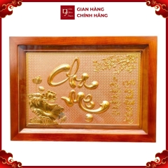 Tranh Đồng Chữ Cha Mẹ ( 38x54cm ) - Cửu Diệu Thiên - CM001